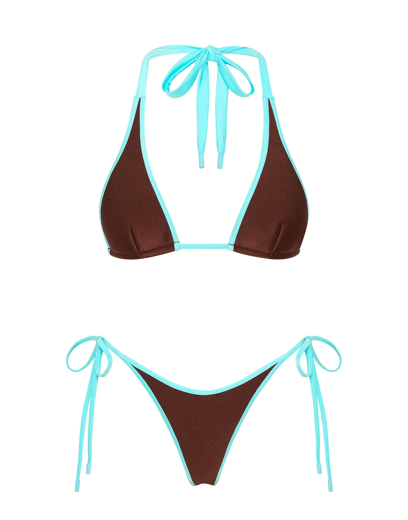 DARA - CHOC MINT Neoprene Triangle Bikini Set
