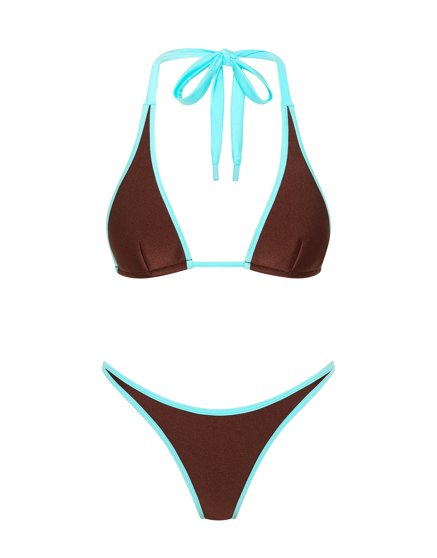 DARA - CHOC MINT Neoprene Triangle Bikini Set - Image 6