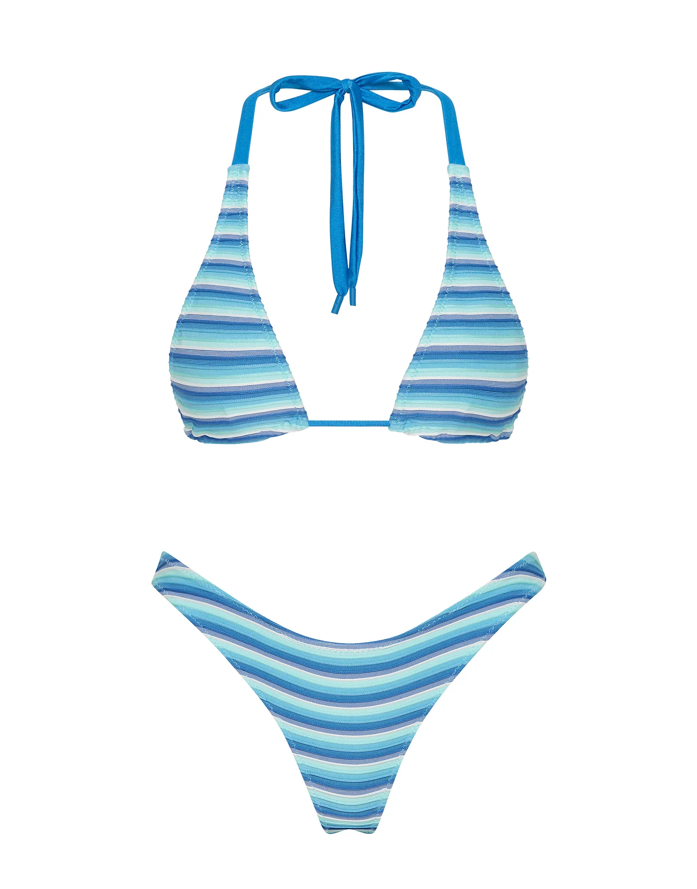 DARA - HORIZON BLUE Stripe Triangle Bikini Set - Image 6