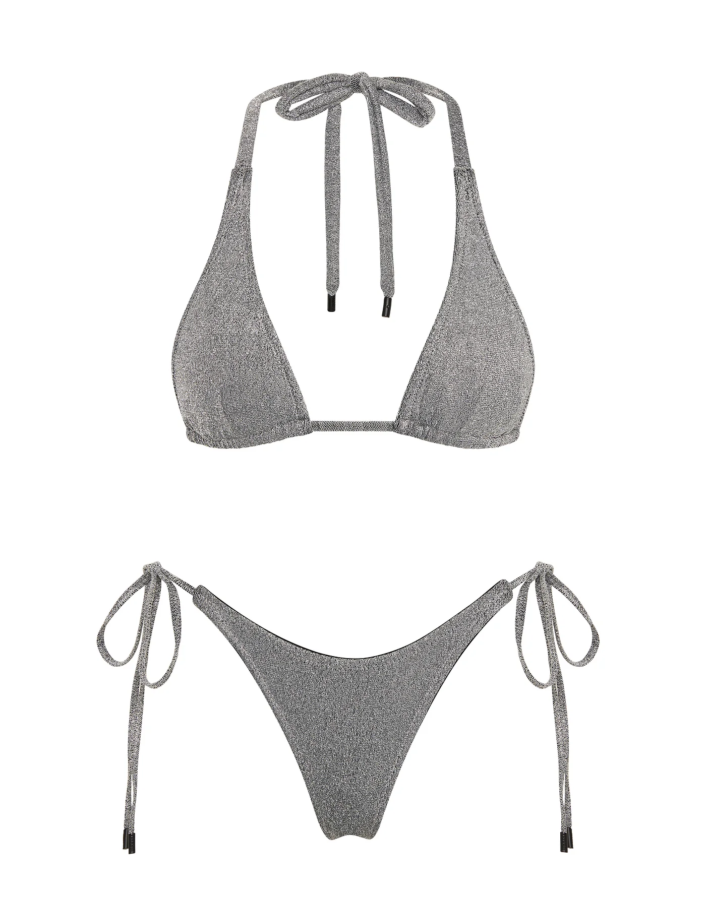 DARA - SILVER SPARKLE Triangle Bikini Set