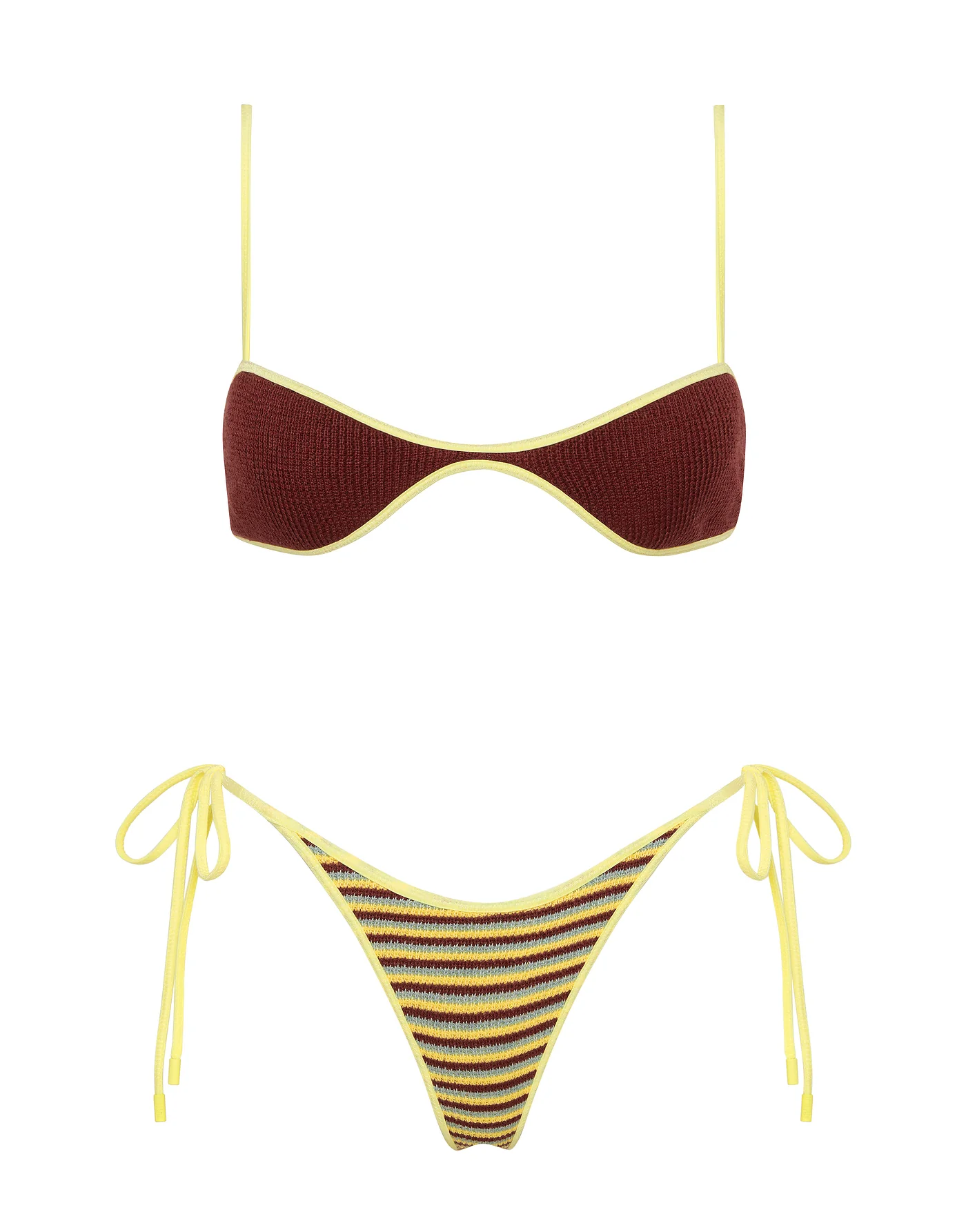 ESTE - BUTTER CROCHET STRIPE Crop Bikini Set - Image 5