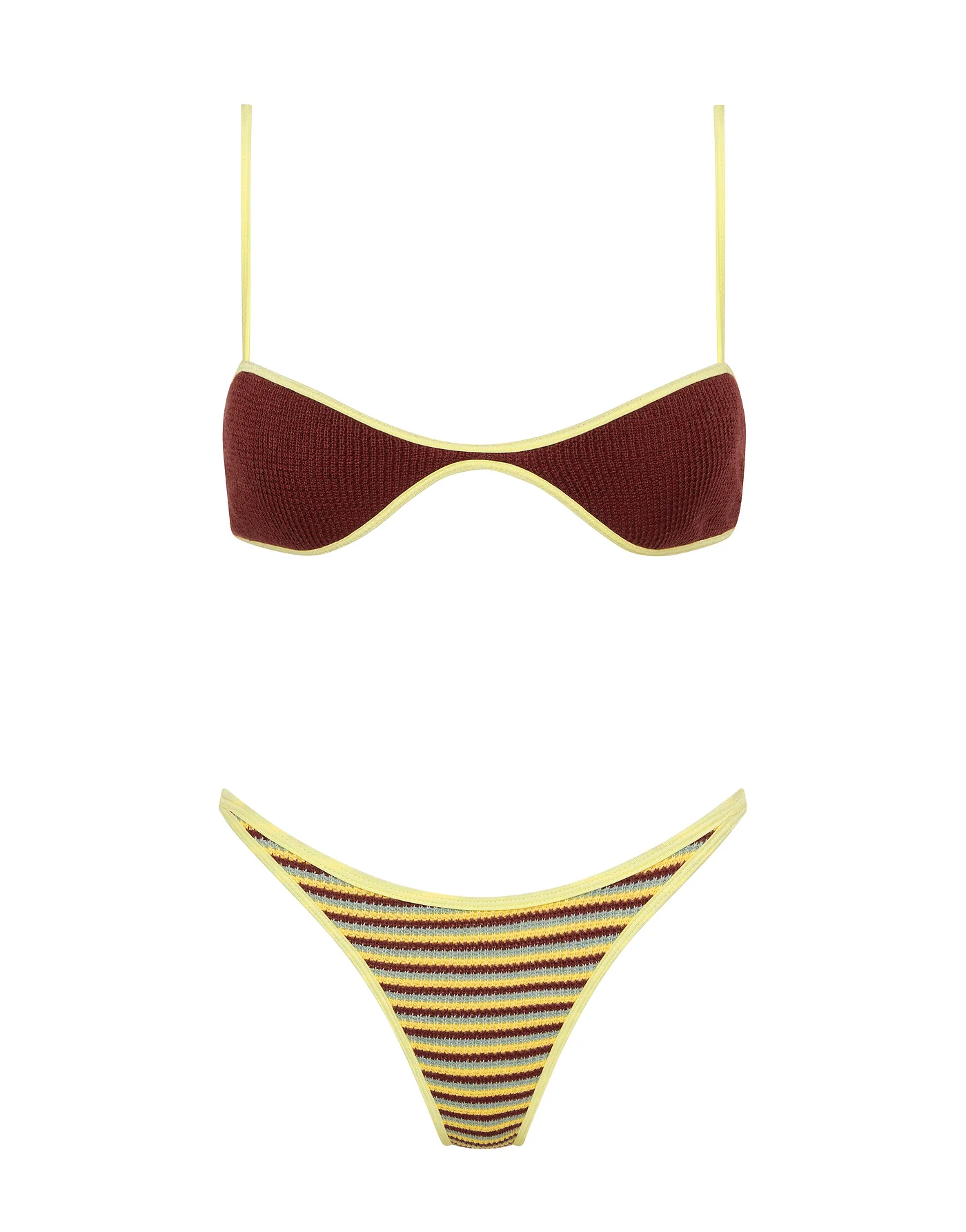 ESTE - BUTTER CROCHET STRIPE Crop Bikini Set - Image 8