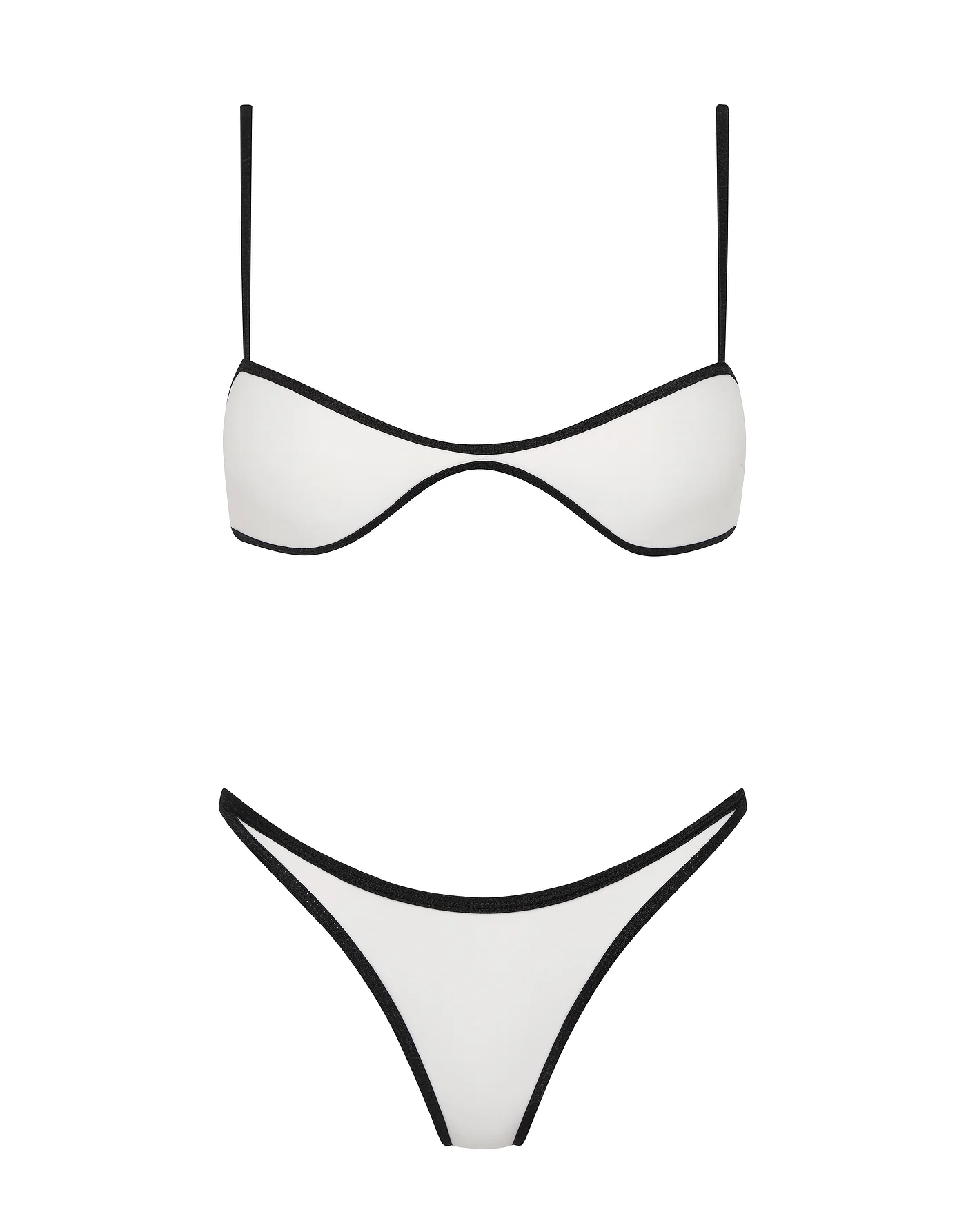 ESTE - PANDA WHITE Neoprene Scoop Crop Bikini Set - Image 6