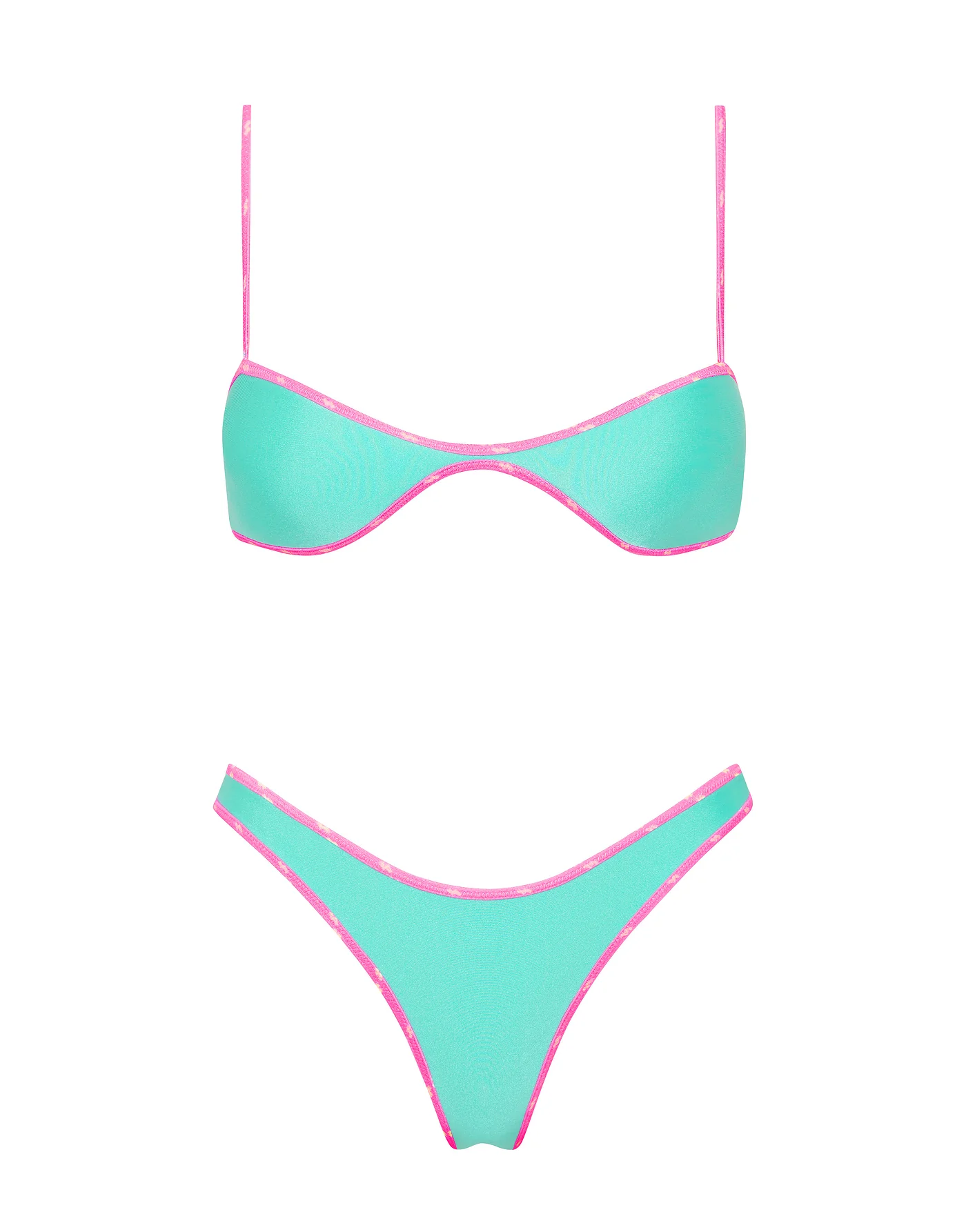 ESTE - TURQUOISE Neoprene Scoop Crop Bikini Set - Image 6