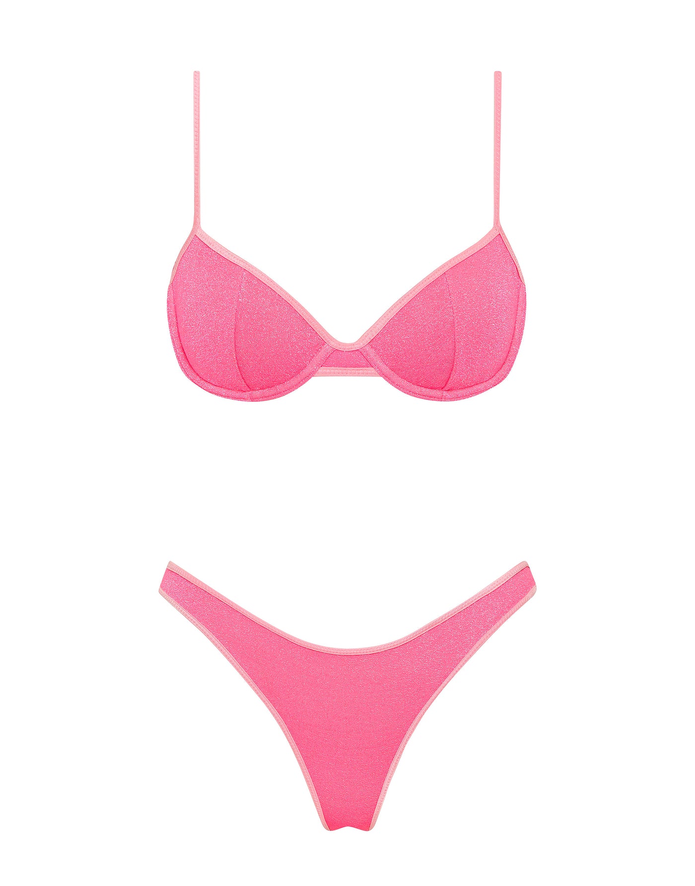 JARA - PINK PUNCH SPARKLE Balconette Bikini Set - Image 6
