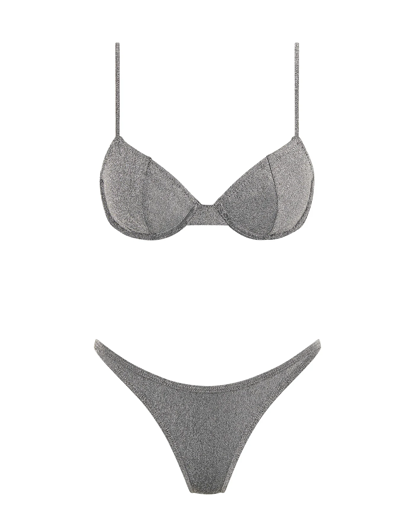 JARA - SILVER SPARKLE Balconette Bikini - Image 6