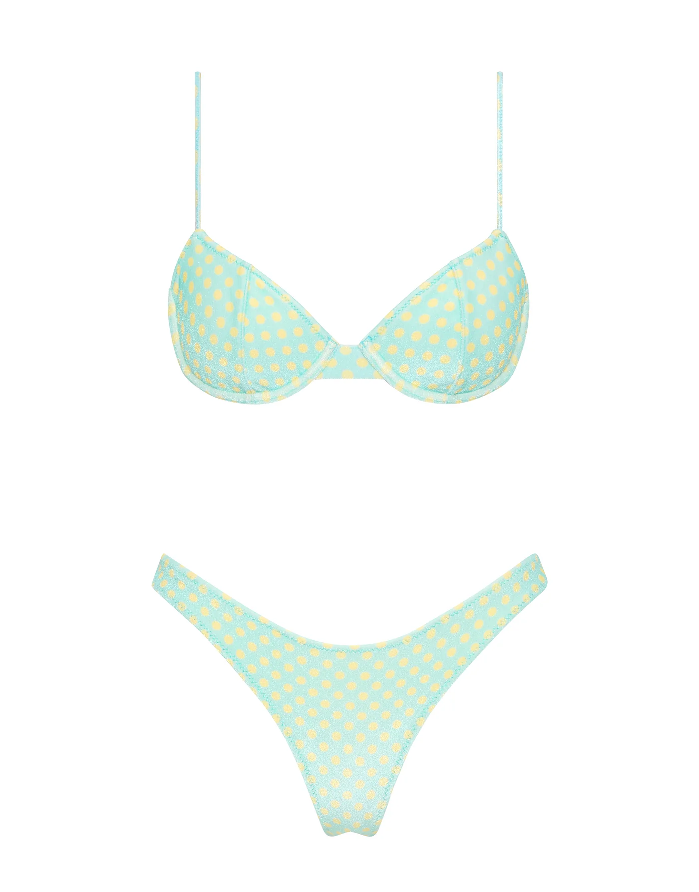 JARA - SUN SPRINKLE Polka Dot Balconette Bikini Set - Image 6