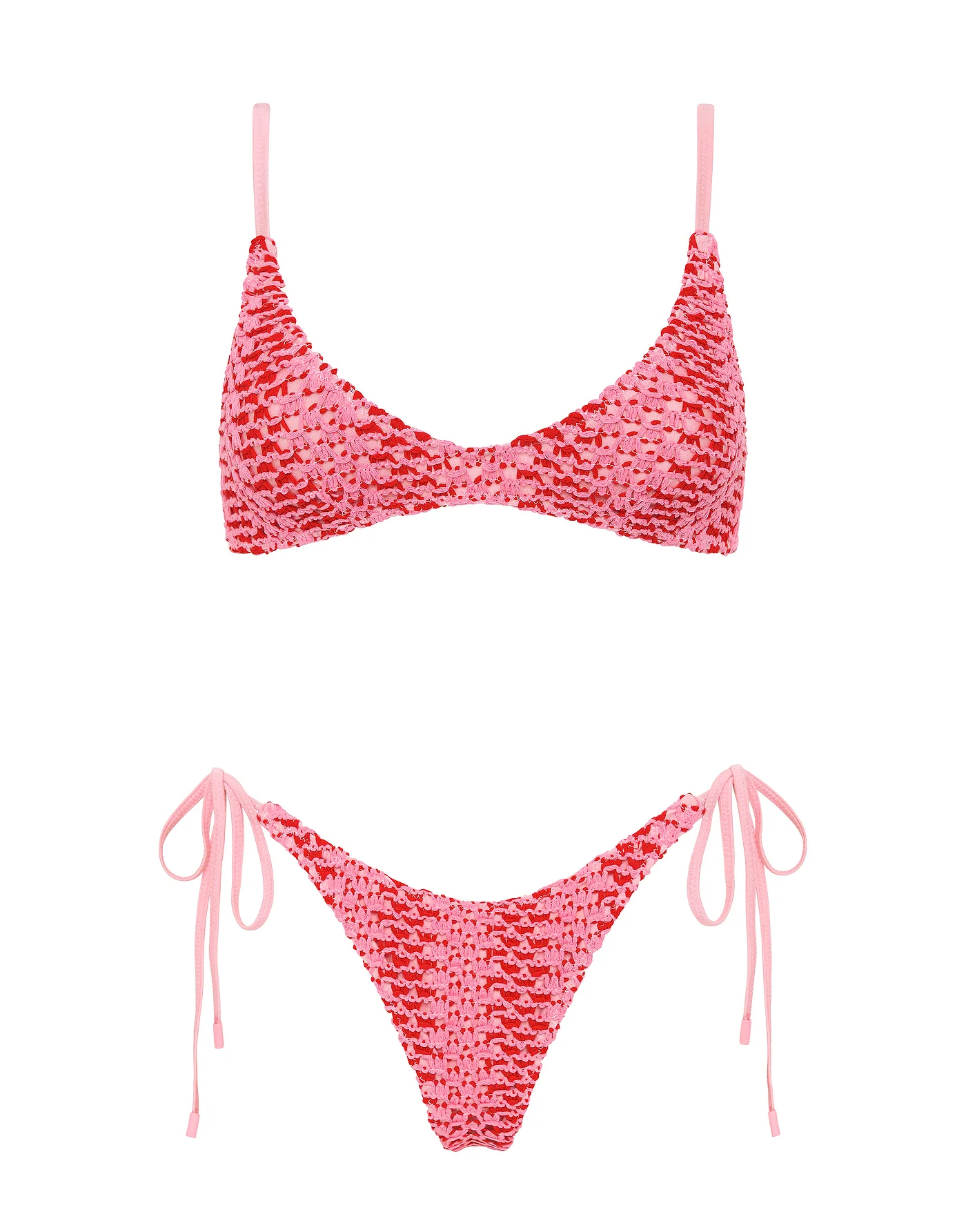 MAIA - ALINA Pink Crochet Scoop Bikini Set - Image 7