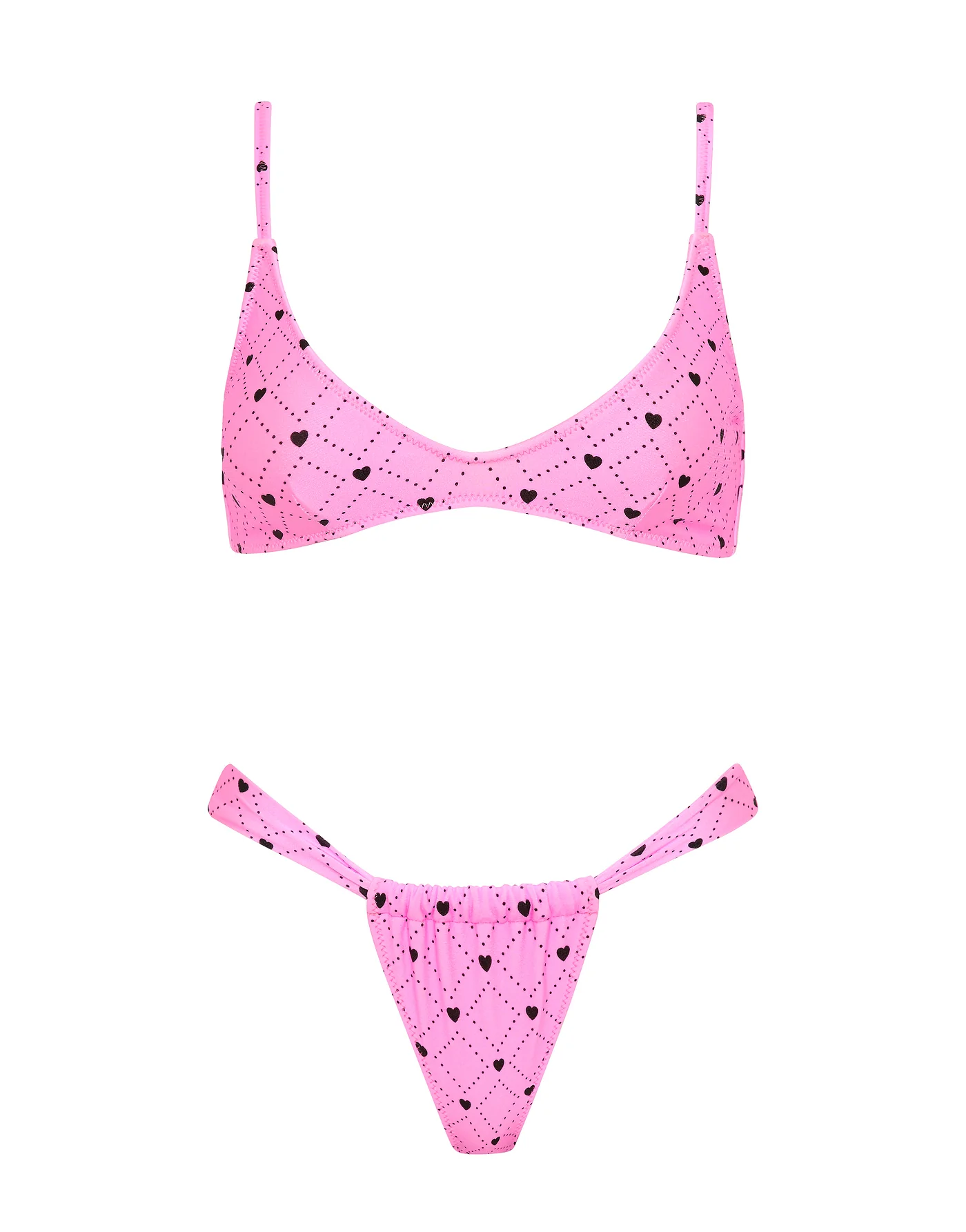 MAIA - CASSI Pink Heart Scoop Bikini Set - Image 10