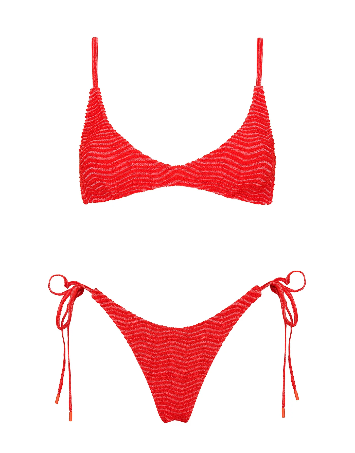 MAIA - MATO Red Terry Towelling Scoop Bikini Set - Image 7