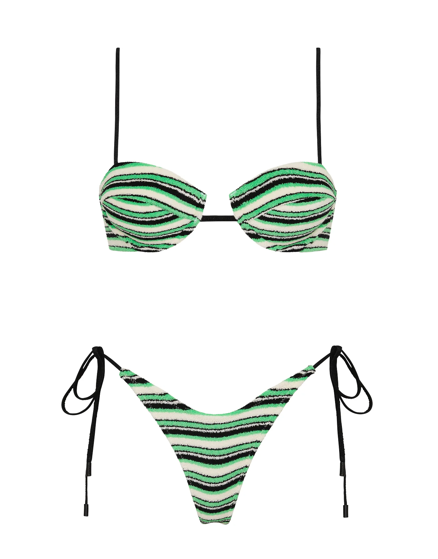 MALA - MINT SLICE STRIPE Terry Towelling Balconette Bikini