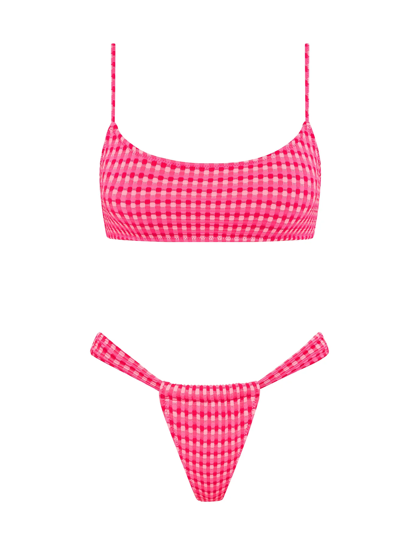 MICA - ADAO Pink Textured Crop Bikini Set - Image 10