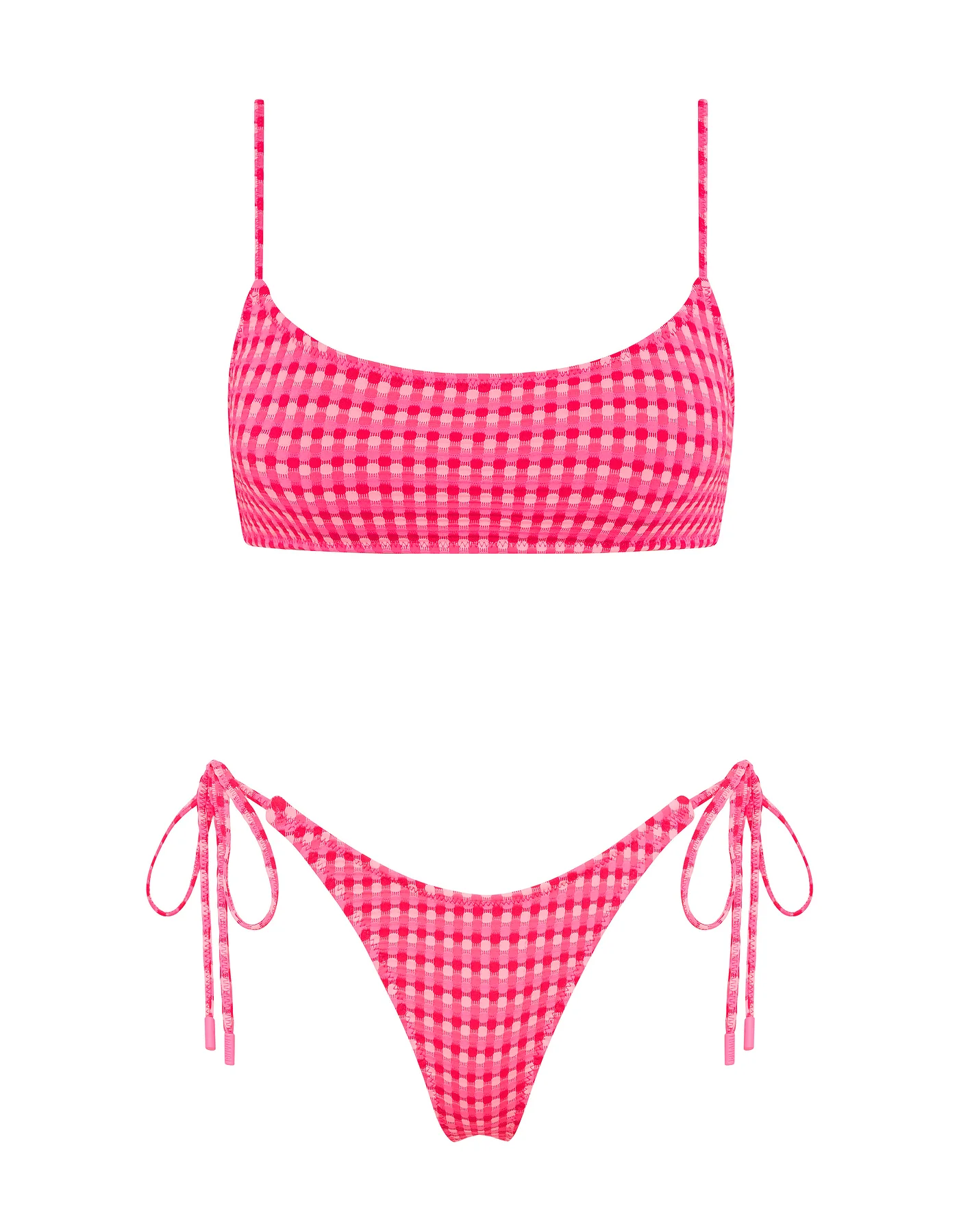 MICA - ADAO Pink Textured Crop Bikini Set - Image 7