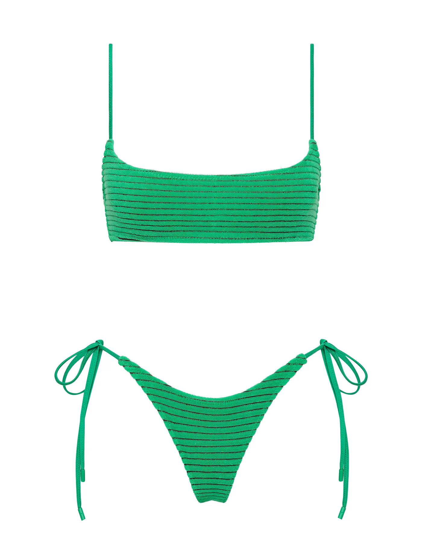 MICA - HUBE Green Terry Towelling Crop Bikini Set - Image 7