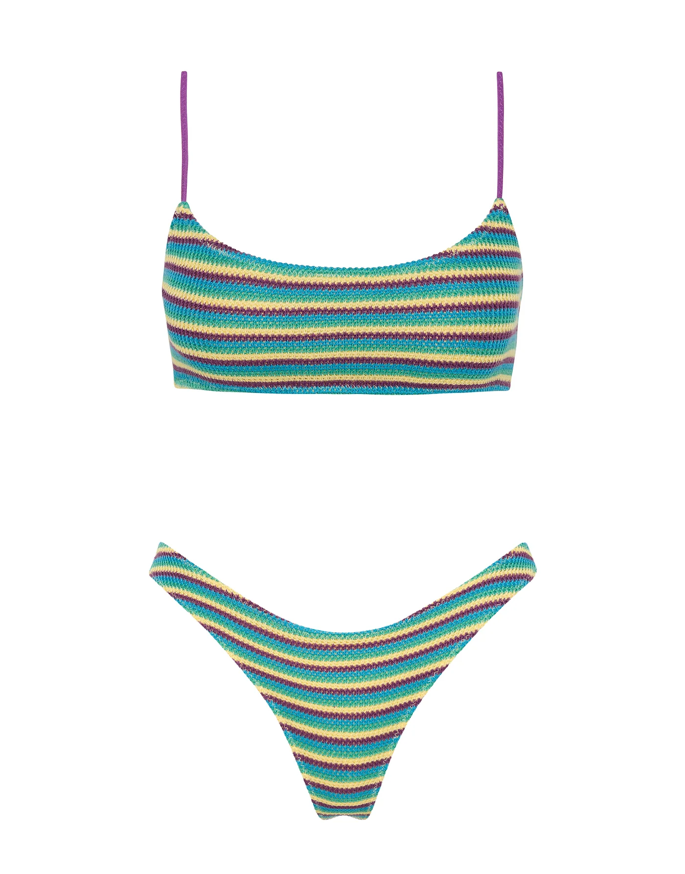 MICA - ORCHID CROCHET STRIPE Scoop Bikini Set