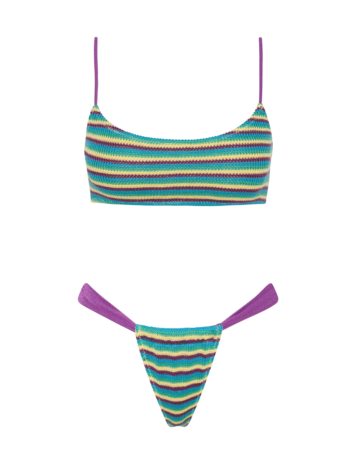 MICA - ORCHID CROCHET STRIPE Scoop Bikini Set - Image 10