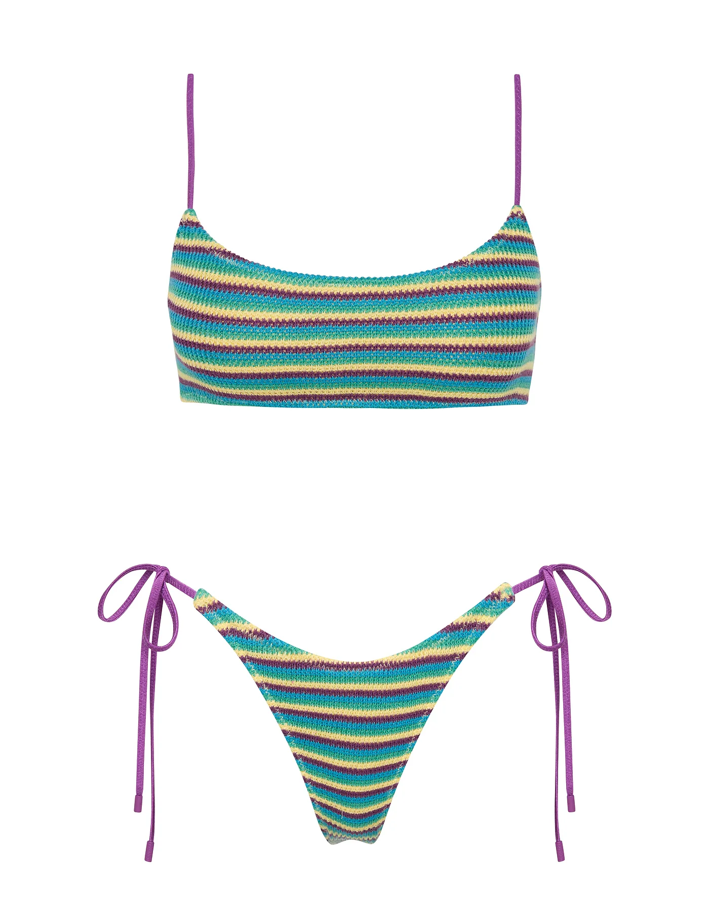 MICA - ORCHID CROCHET STRIPE Scoop Bikini Set - Image 7