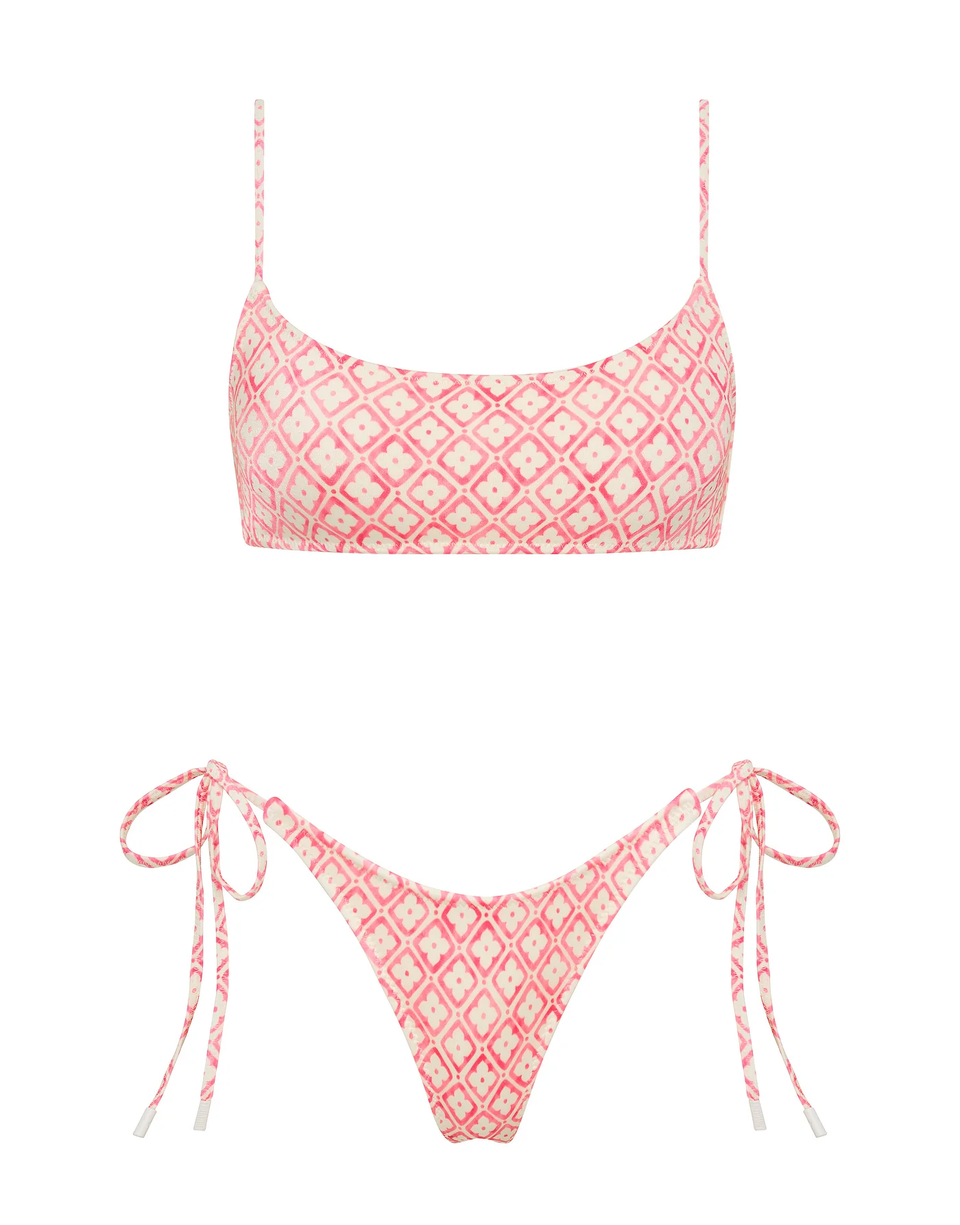 MICA - PORTE Pink Geometric Crop Bikini Set - Image 7