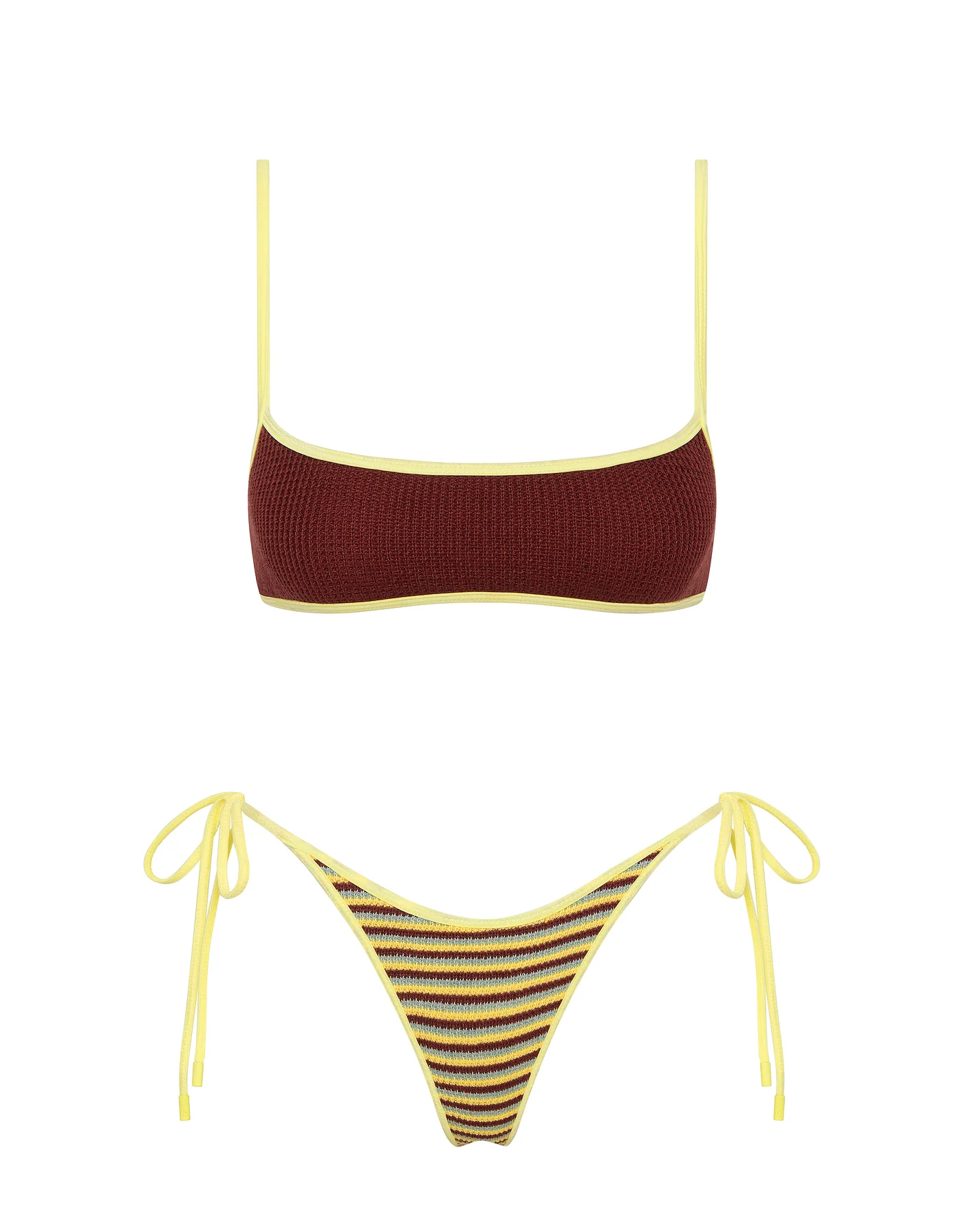 MIMA - BUTTER CROCHET STRIPE Crop Bikini Set - Image 6