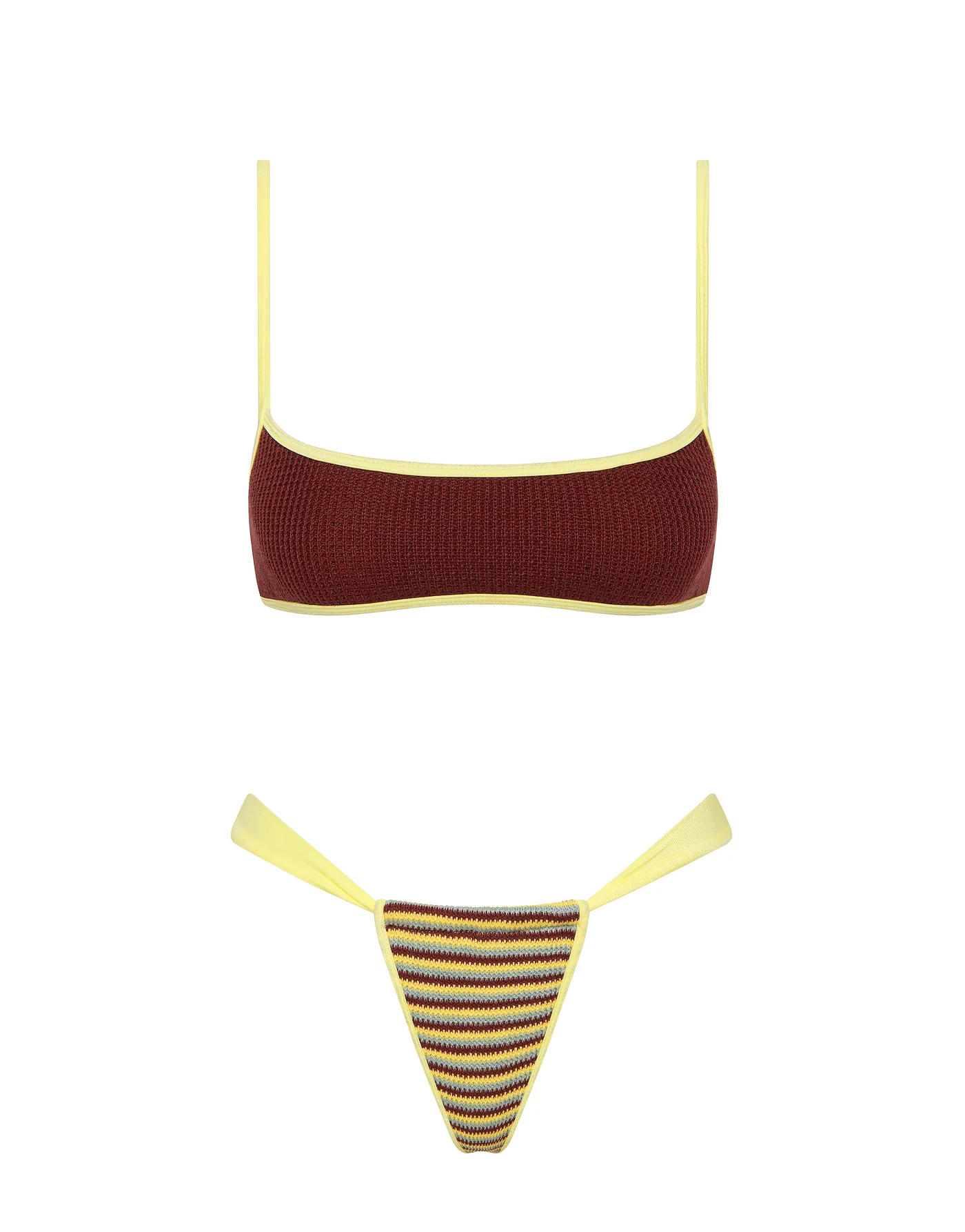MIMA - BUTTER CROCHET STRIPE Crop Bikini Set - Image 9