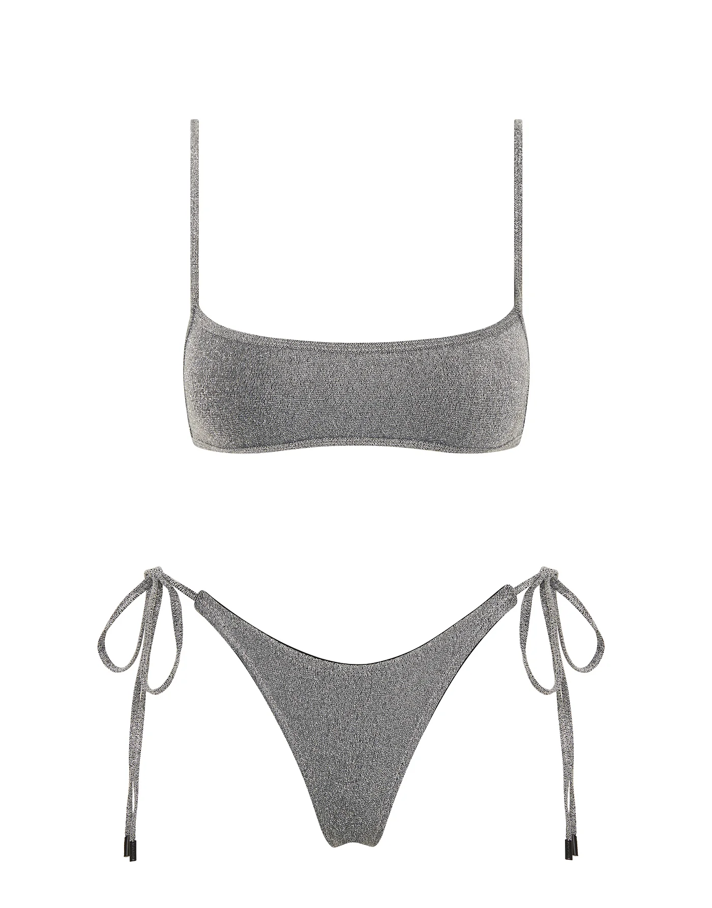MIMA - SILVER SPARKLE Crop Bikini Set - Image 6