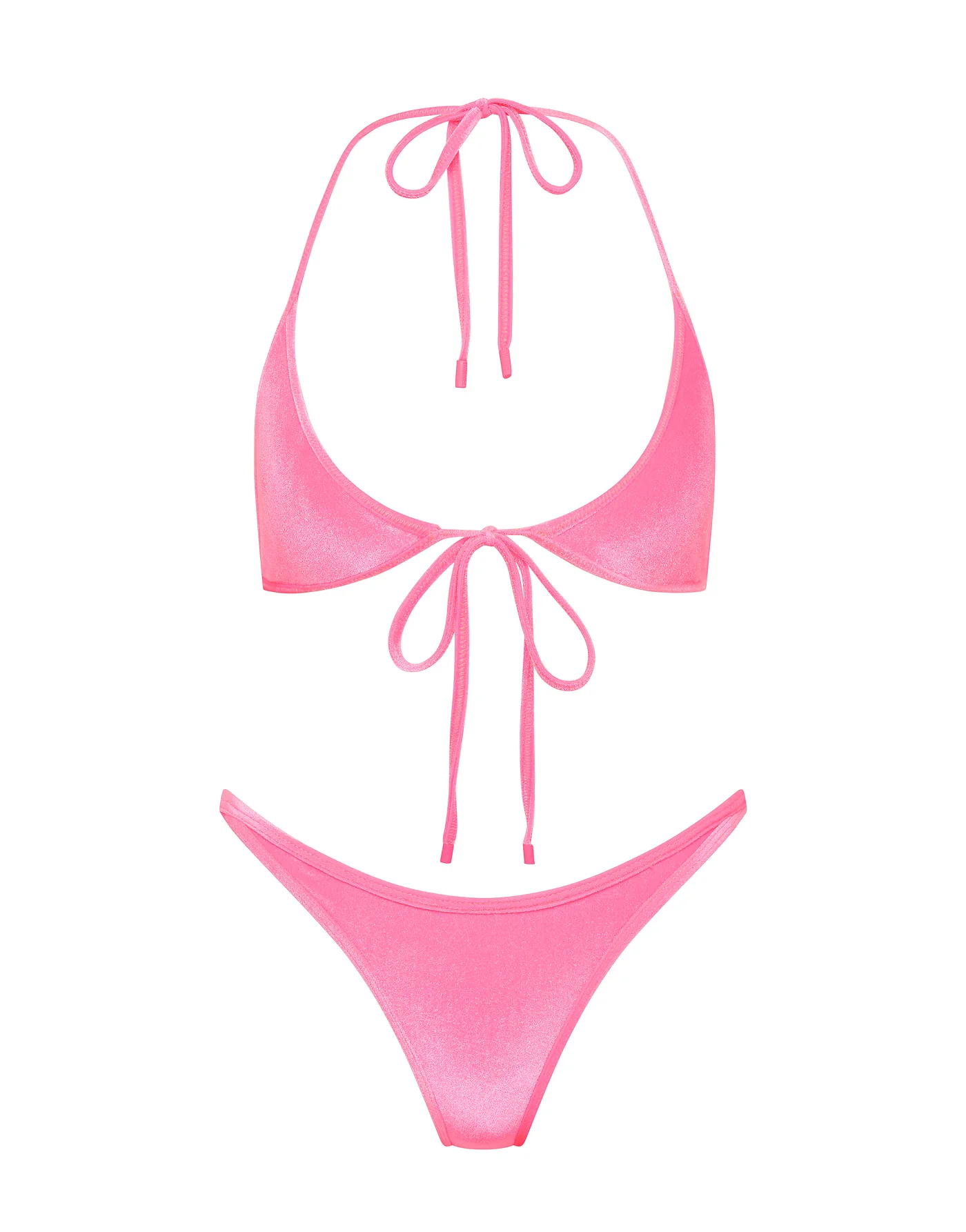 SOFI - PINK CANDY VELVET Halter Bikini Set - Image 6