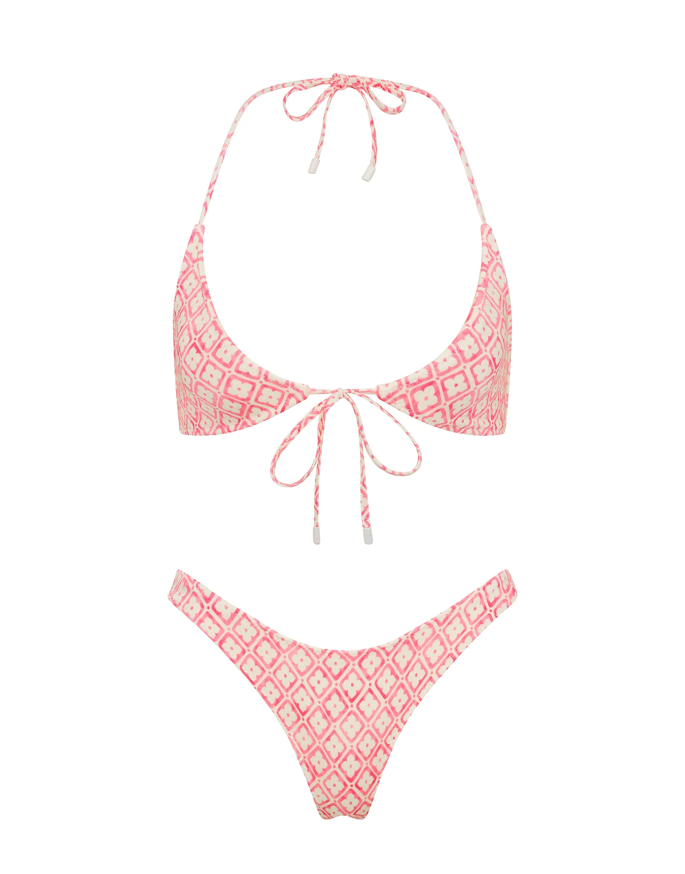 SOFI - PORTE Pink Geometric Halter Bikini Set - Image 6