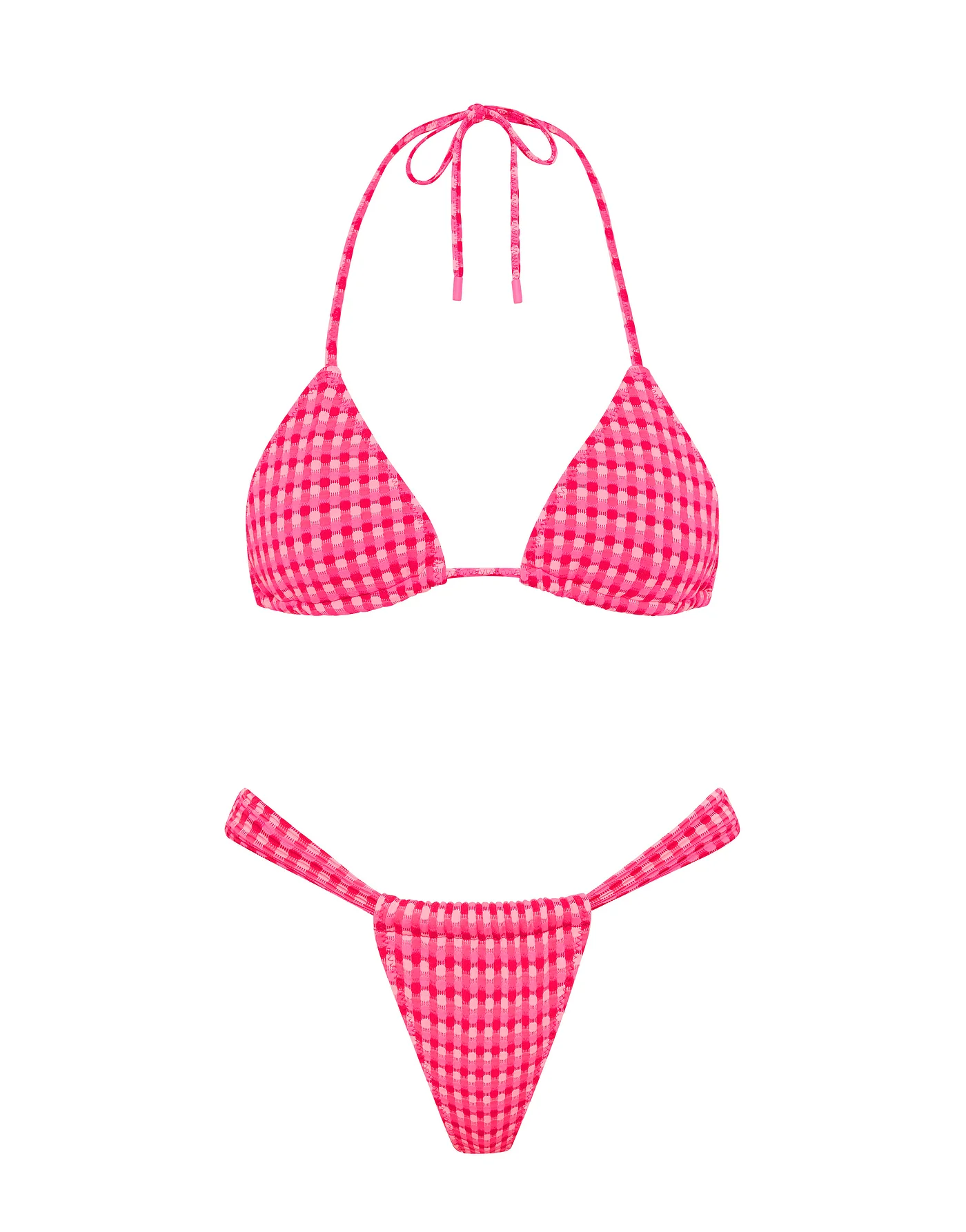 VINCA - ADAO Pink Textured Triangle Bikini Set - Image 10