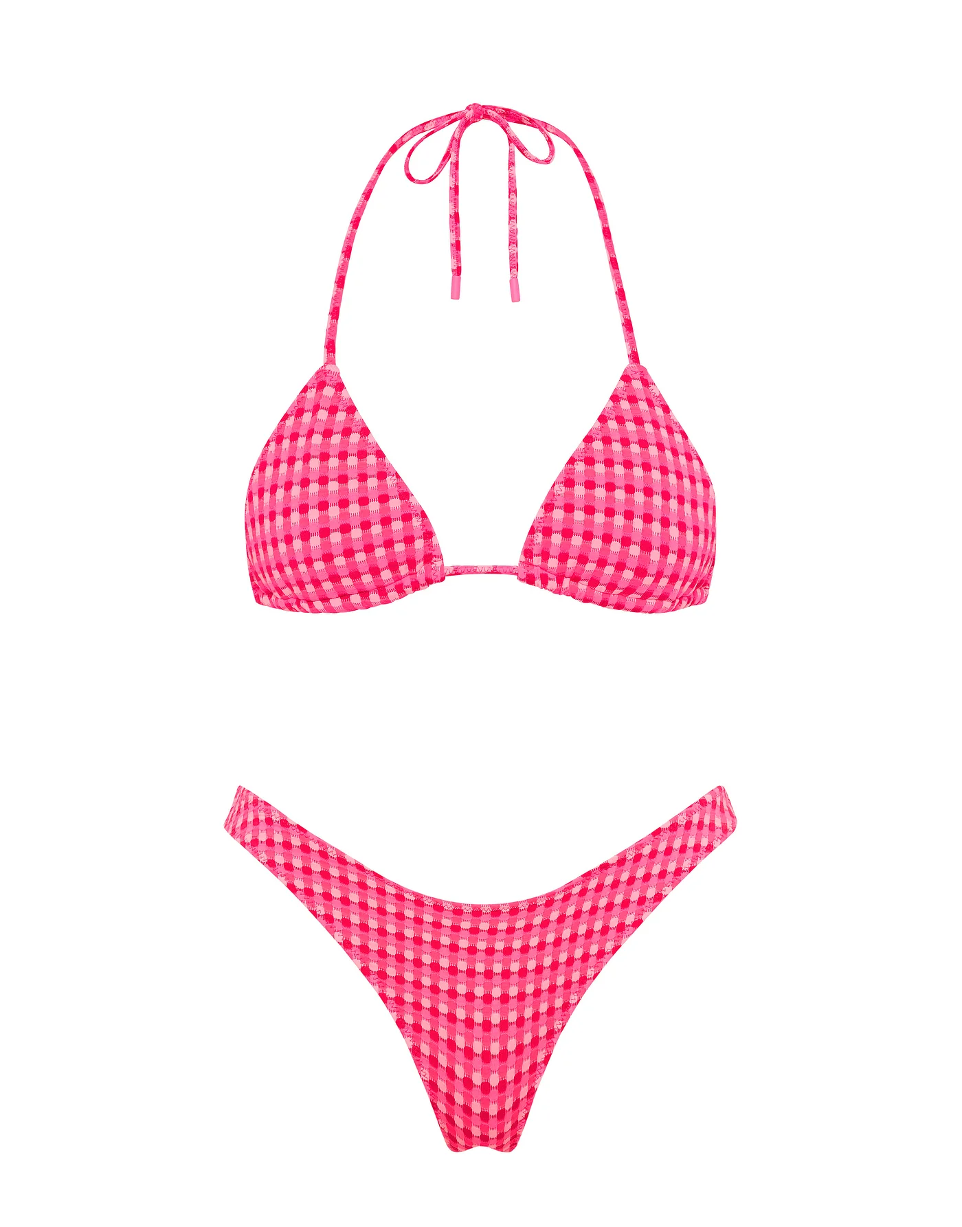VINCA - ADAO Pink Textured Triangle Bikini Set - Image 6