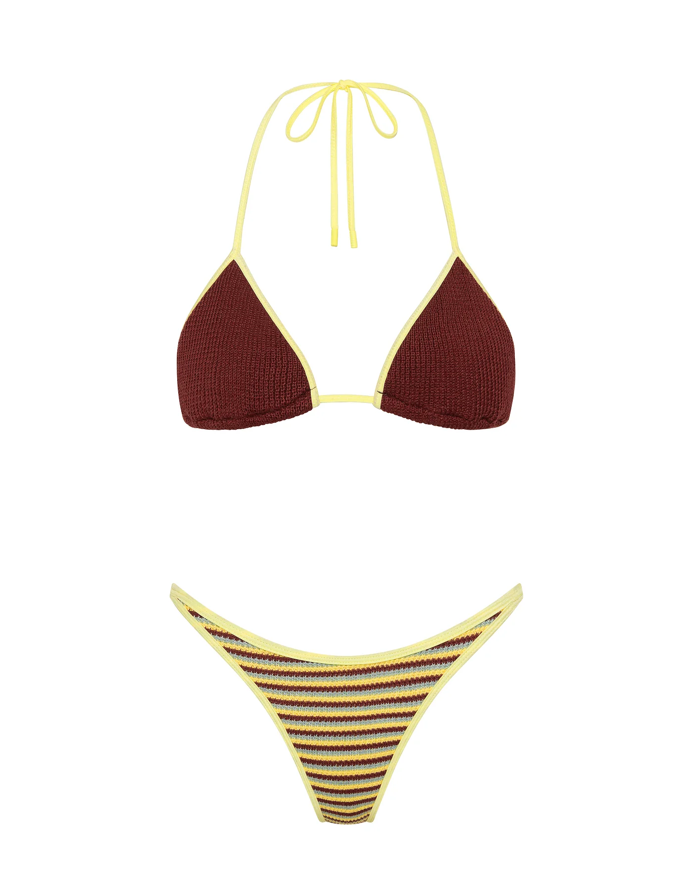 VINCA - BUTTER CROCHET STRIPE Triangle Bikini Set - Image 6
