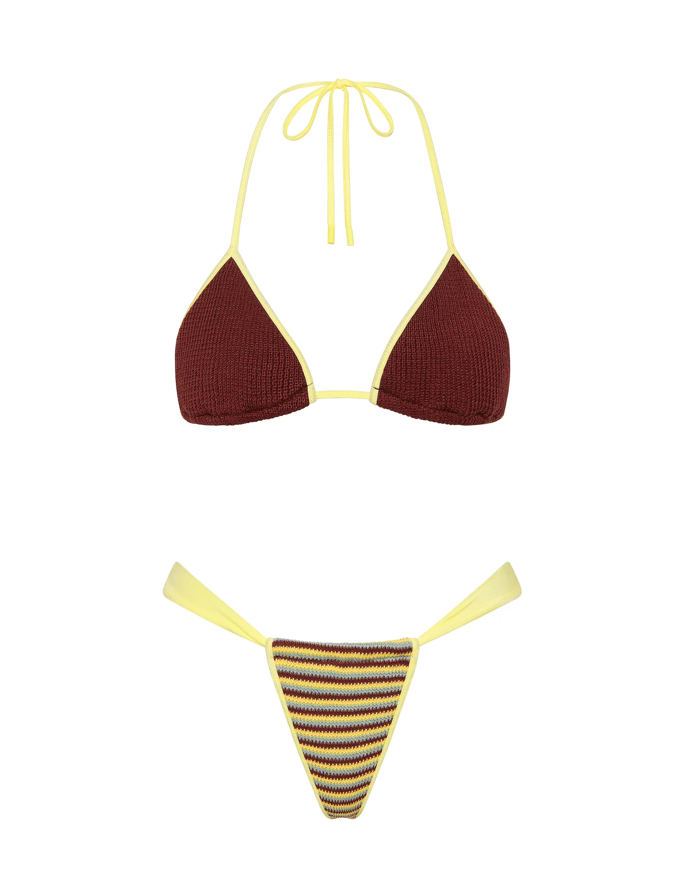 VINCA - BUTTER CROCHET STRIPE Triangle Bikini Set - Image 8