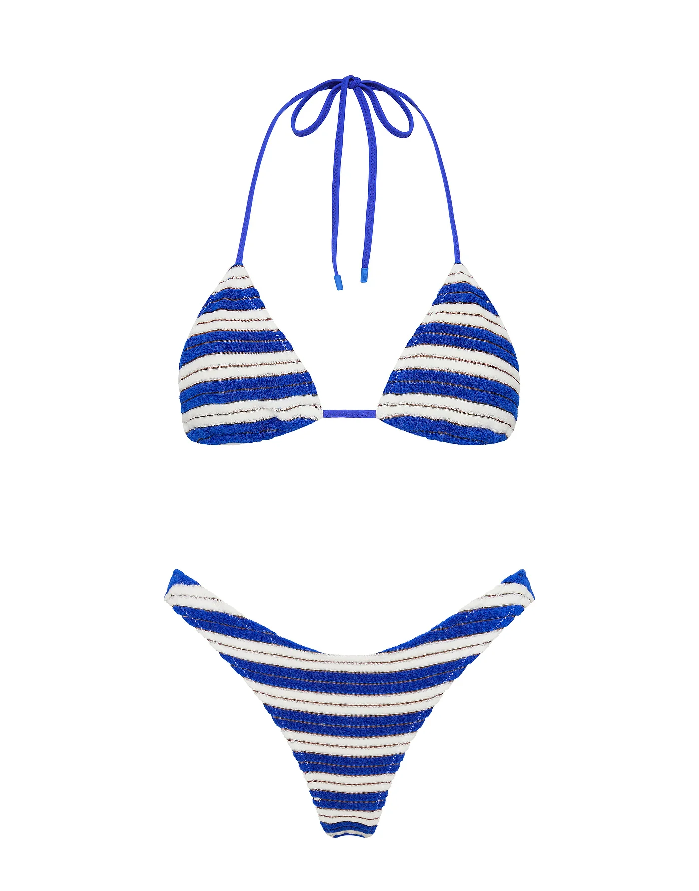 VINCA - JOLY Blue Terry Towelling Triangle Bikini Set - Image 6