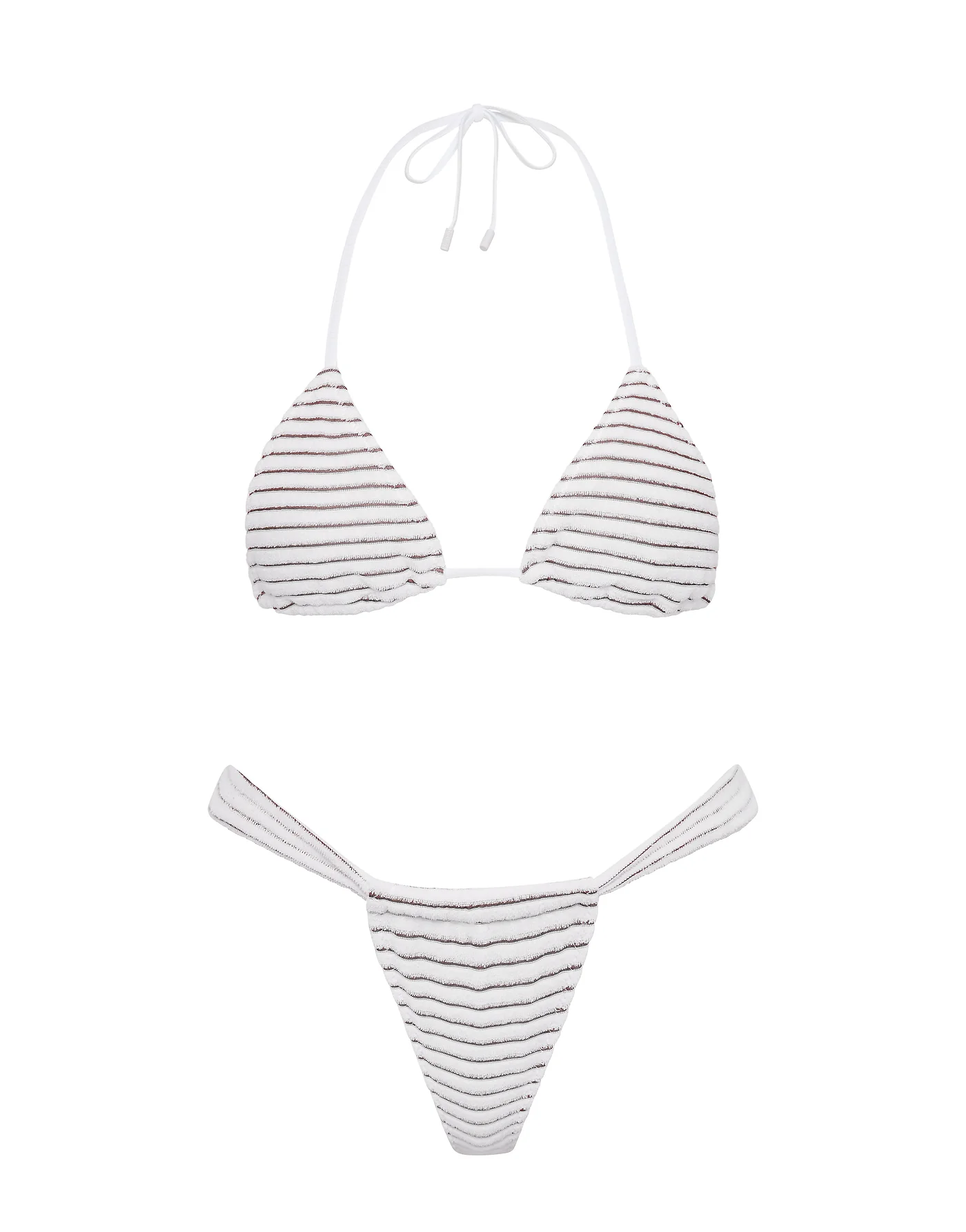 VINCA - LUSAIL White Terry Towelling Triangle Bikini Set - Image 10