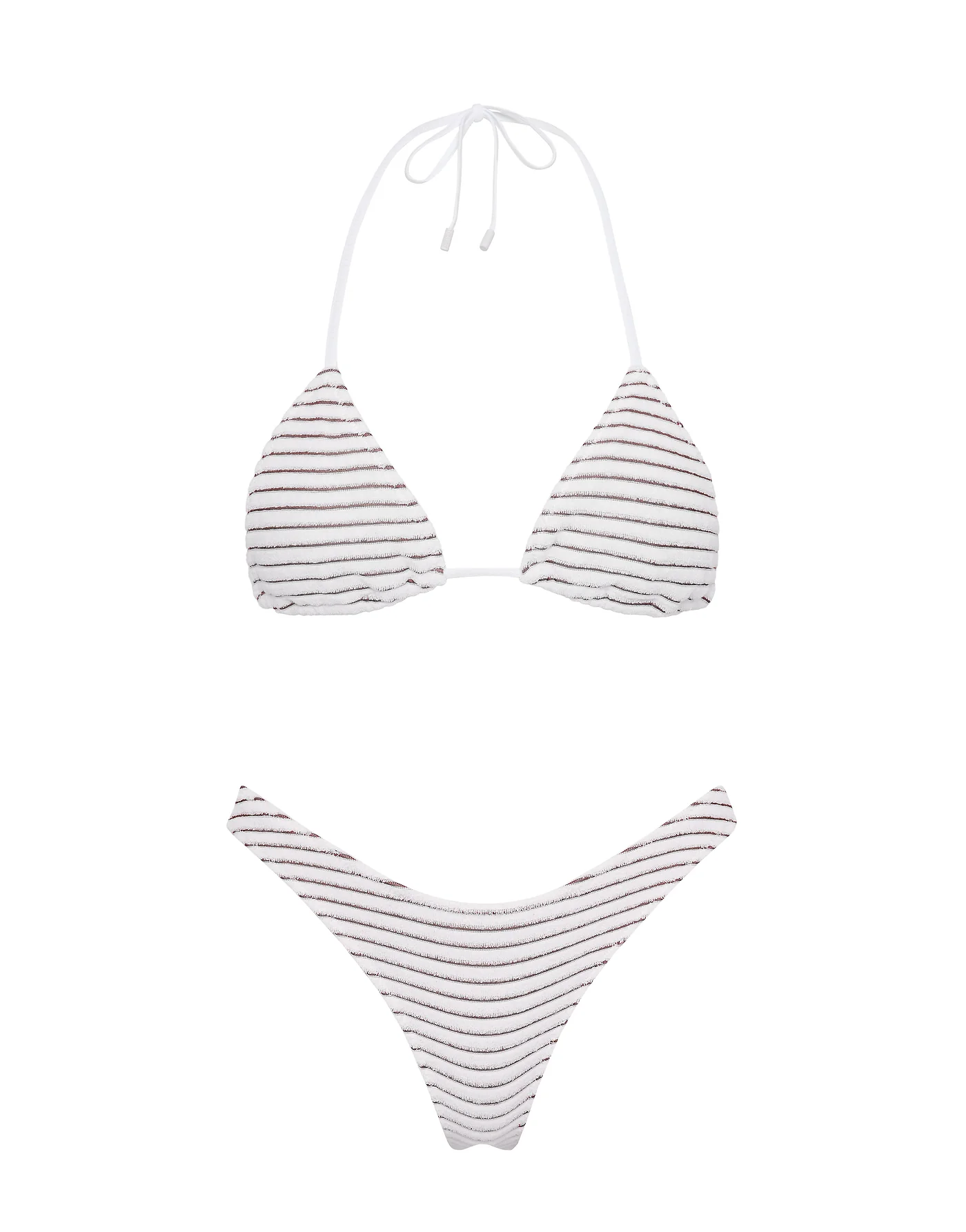VINCA - LUSAIL White Terry Towelling Triangle Bikini Set - Image 6