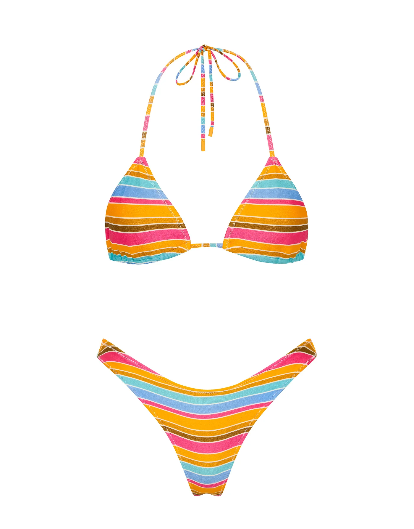 VINCA - MELON STRIPE Triangle Bikini Set - Image 6