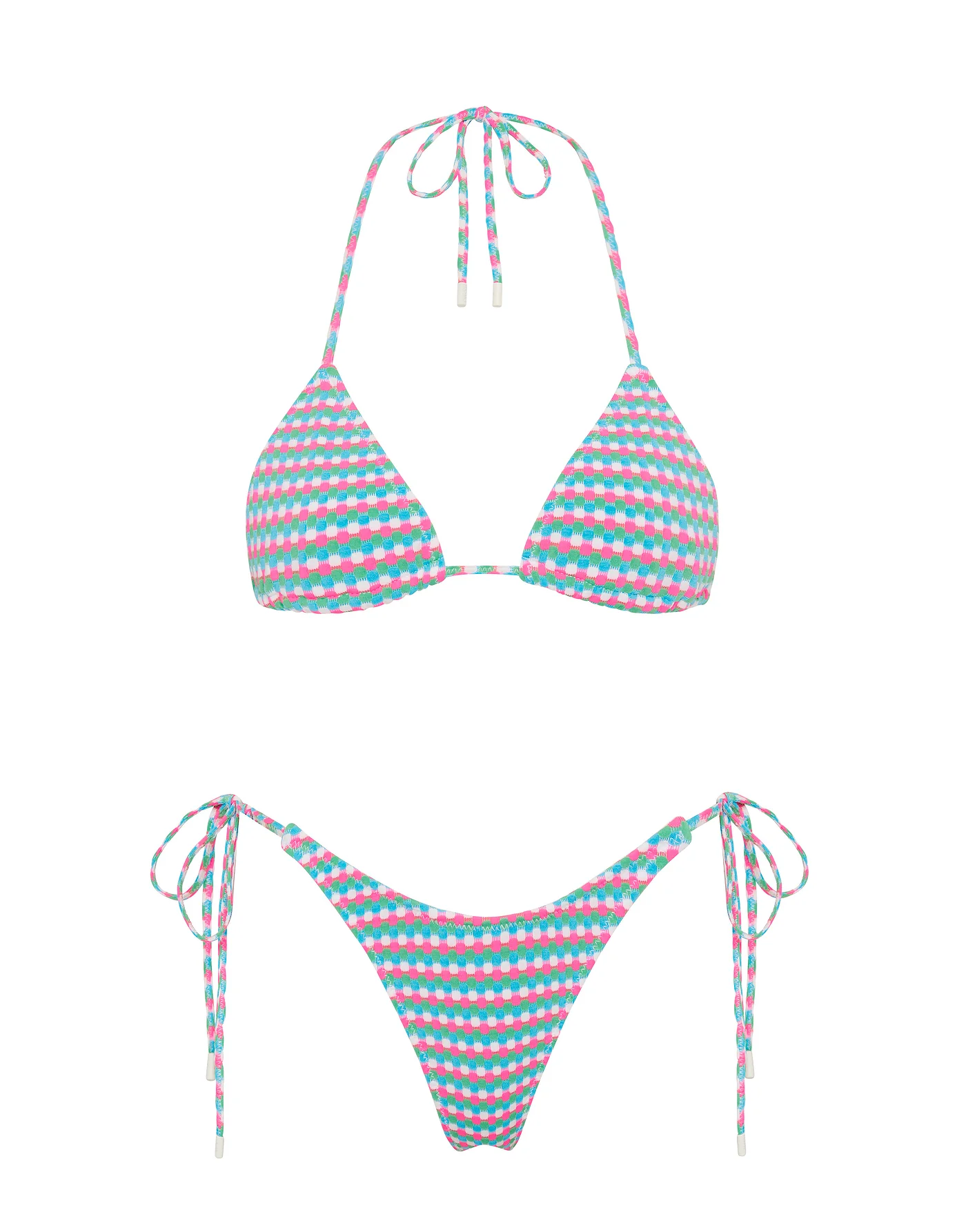 VINCA - MULBERRY Textured Triangle Bikini Set