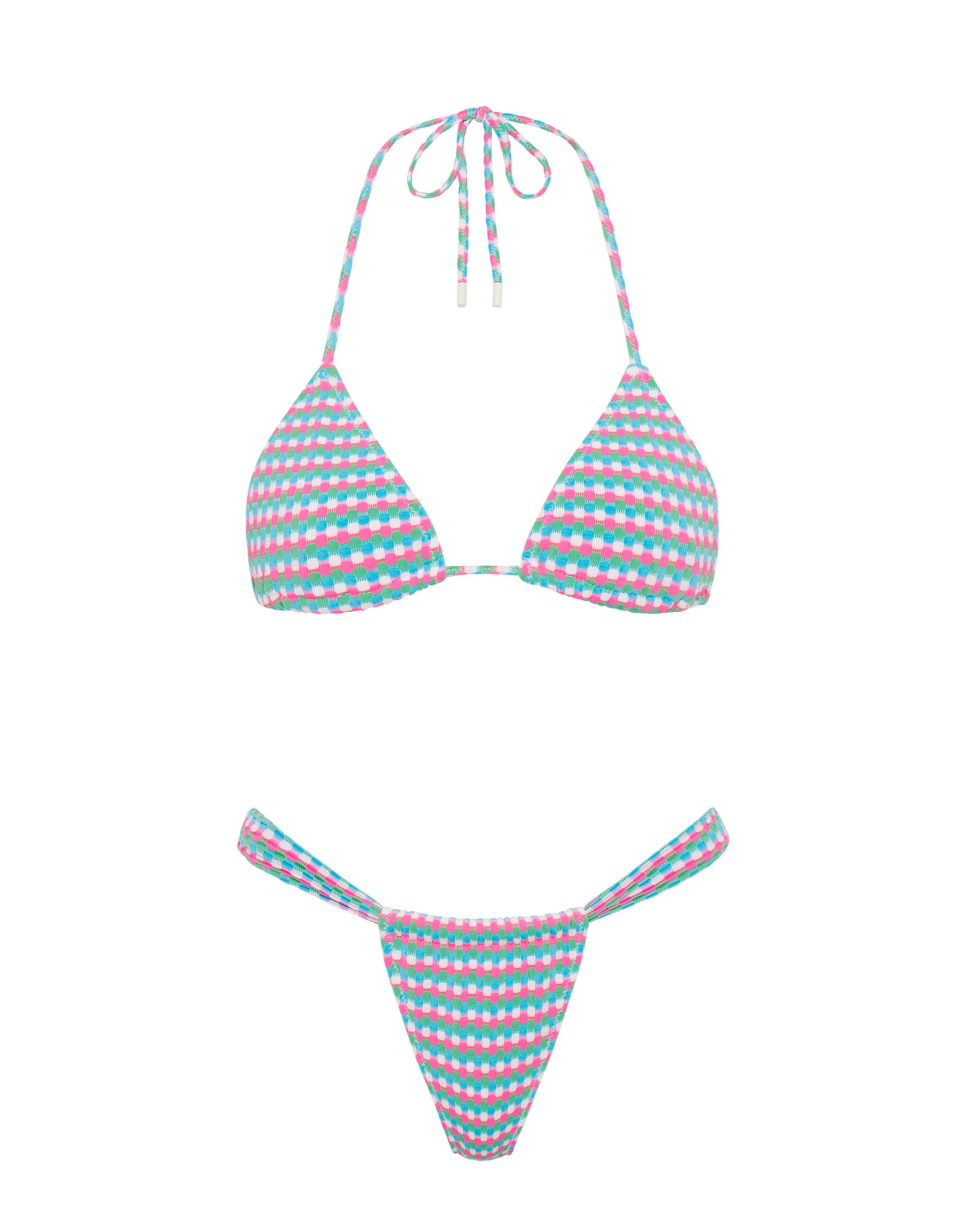 VINCA - MULBERRY Textured Triangle Bikini Set - Image 10
