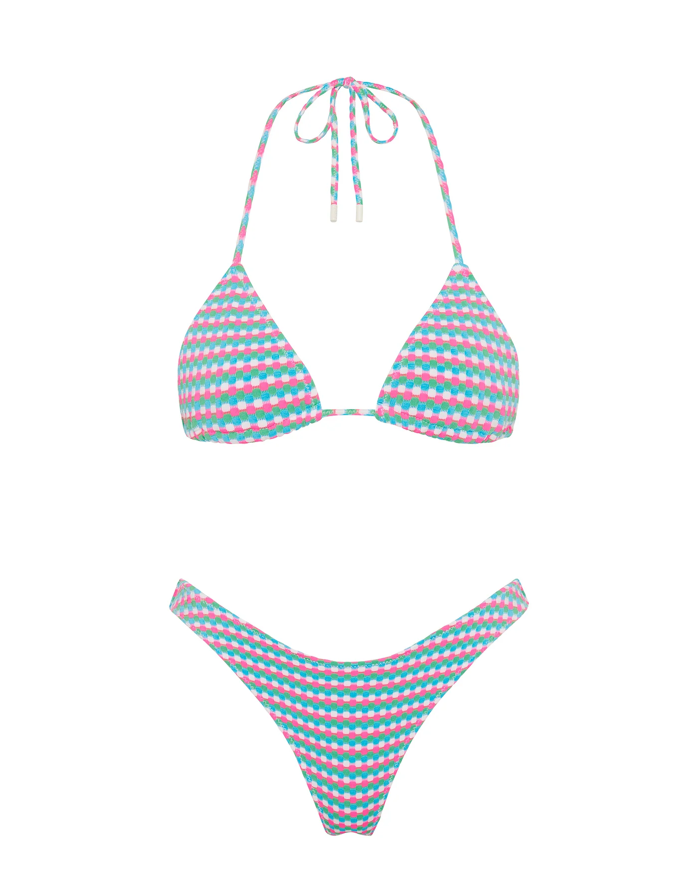 VINCA - MULBERRY Textured Triangle Bikini Set - Image 6
