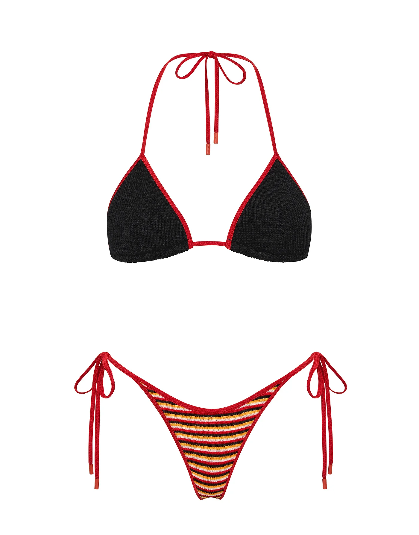 VINCA - SANGRIA CROCHET STRIPE Triangle Bikini Set