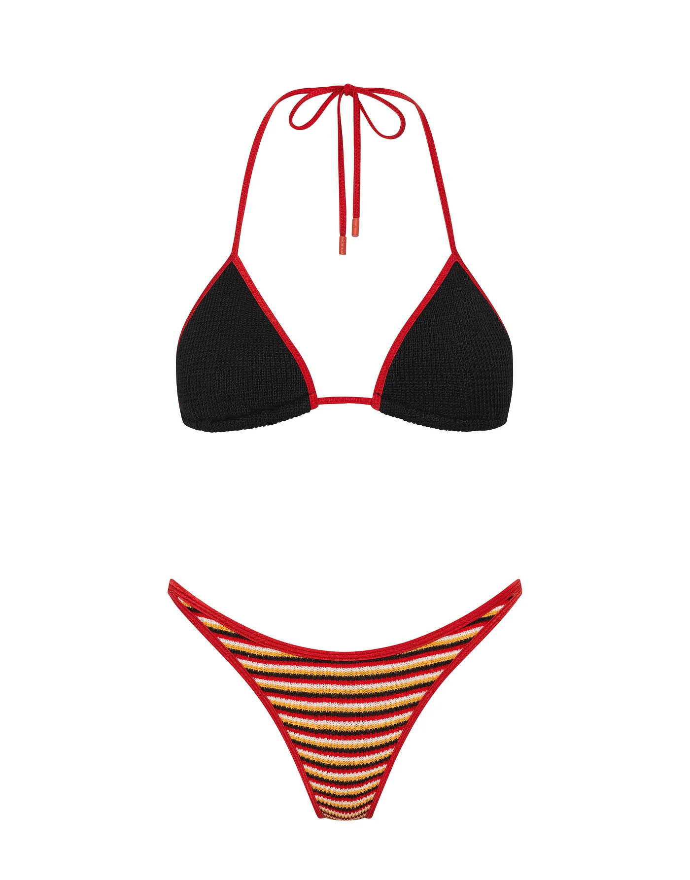 VINCA - SANGRIA CROCHET STRIPE Triangle Bikini Set - Image 6